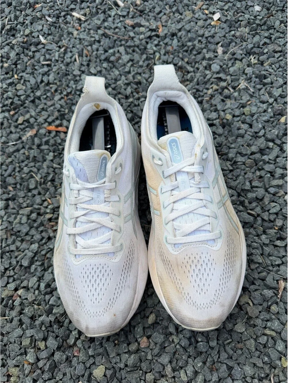 ASICS GEL-Kayano 33 White/Blue/Tan Size 9.5M 11W